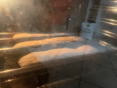 in the oven with steam