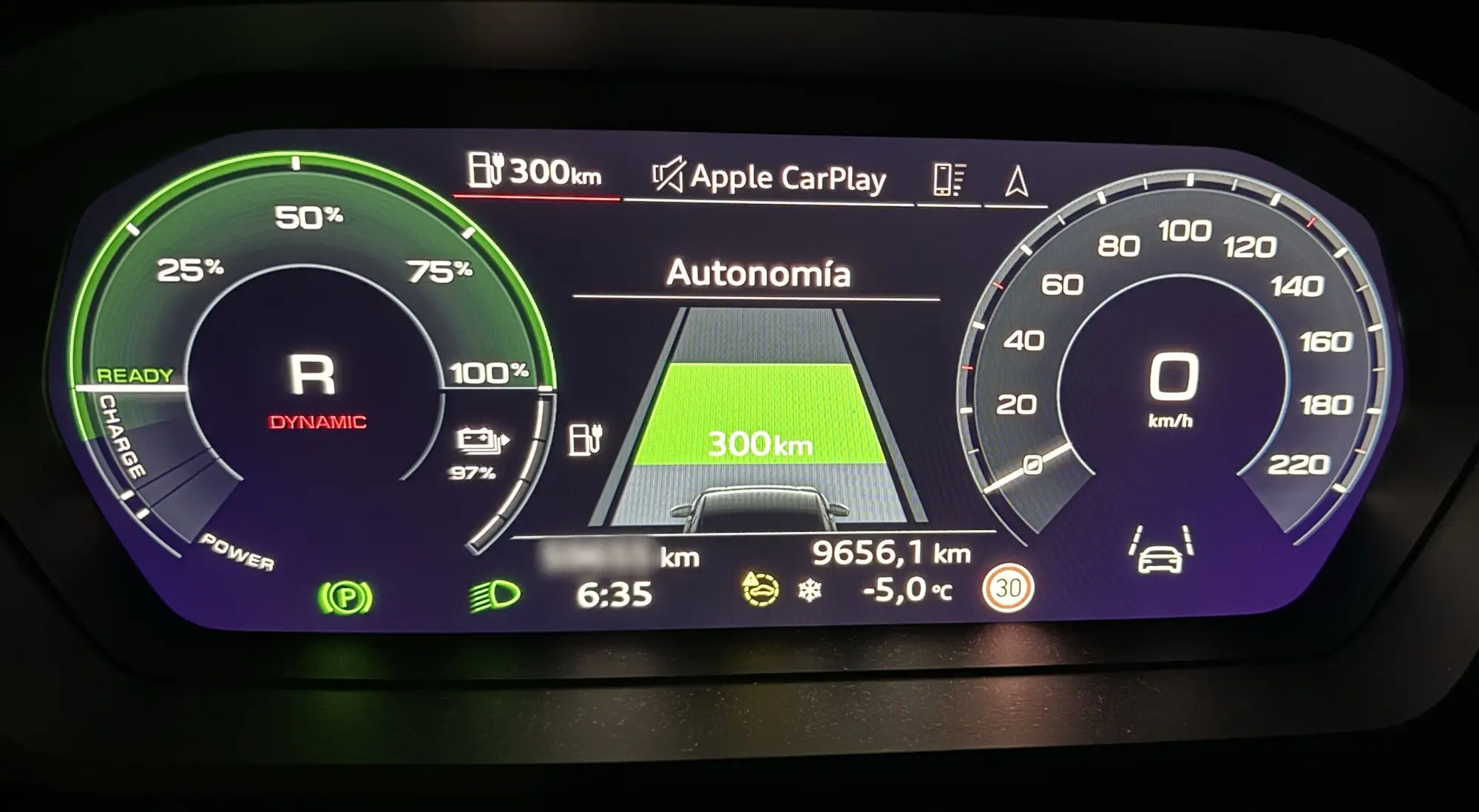 Con la batería totalmente cargada y -5°C la autonomía baja a 300 km.